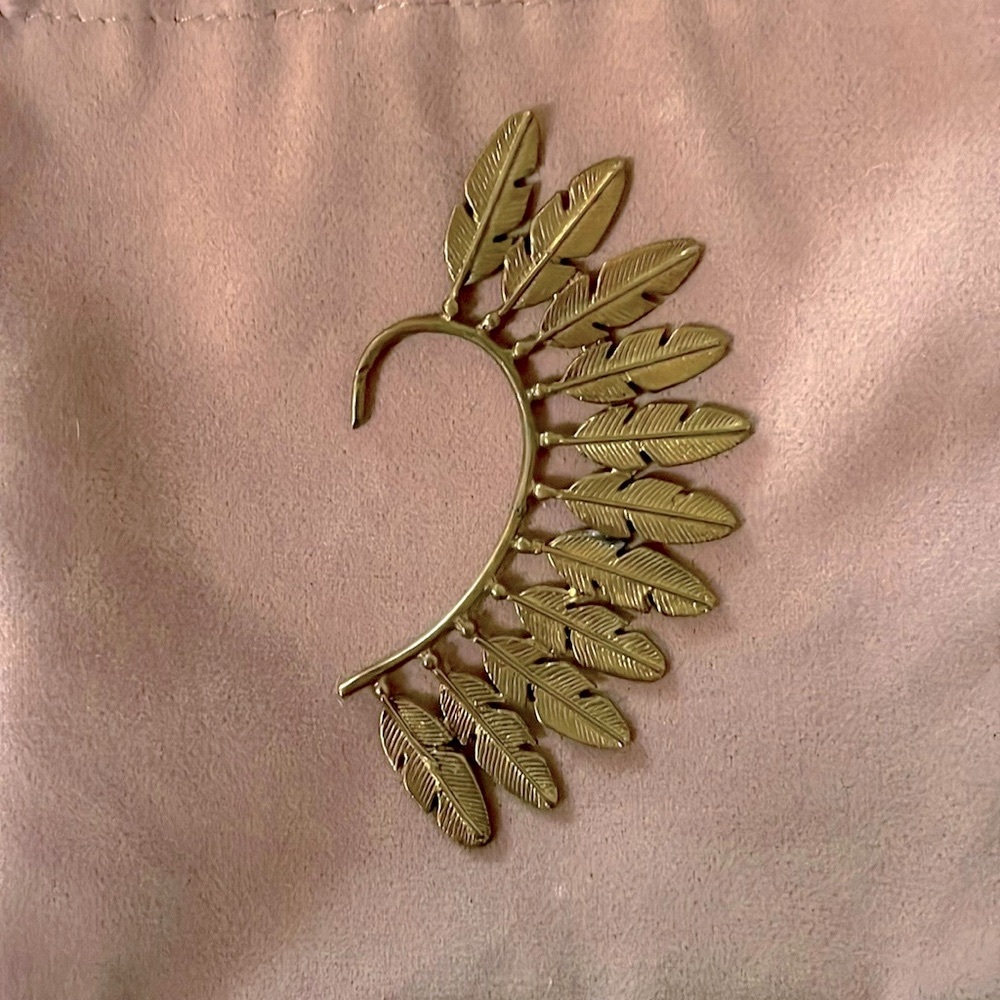 Bronze Feathered Ear Cuff